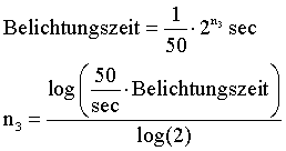 Formel: Belichtungszeit